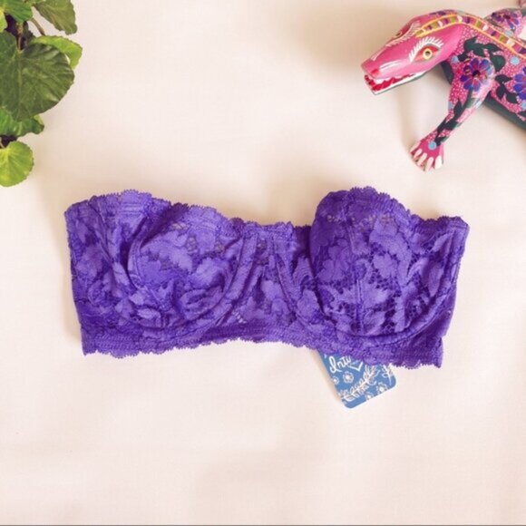 Free People | Love Letters Convertible Bra Purple Periwinkle 32B New Lingerie - Picture 4 of 14